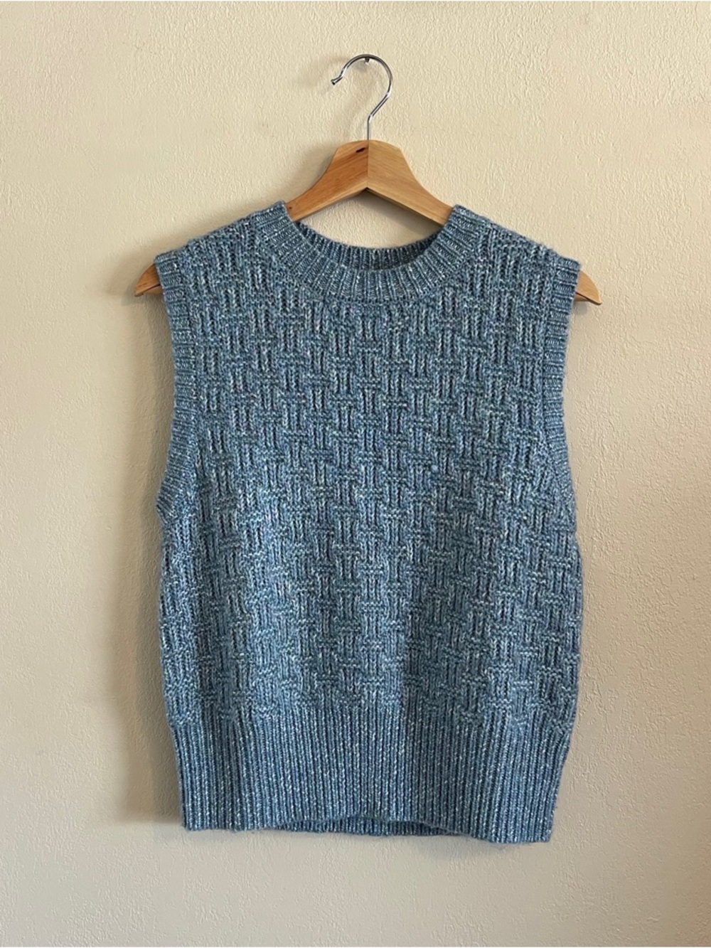 Topshop Blue Knit Sweater Vest